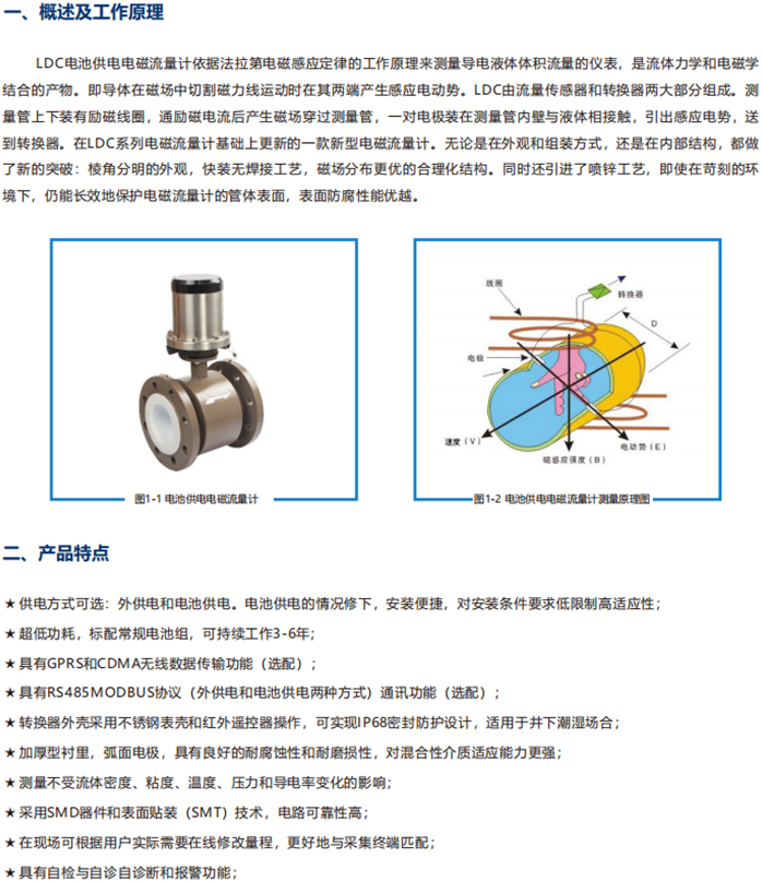 LDC電池供電電磁流量計